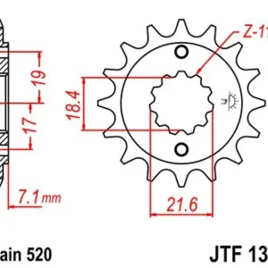 Řetězové kolečko JT JTF 1321-14 14 zubů, 520 Akční Cena