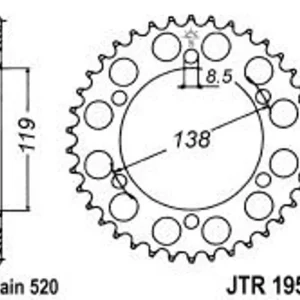 Nejprodávanější Řetězová rozeta JT JTR 1950-48 48 zubů, 520