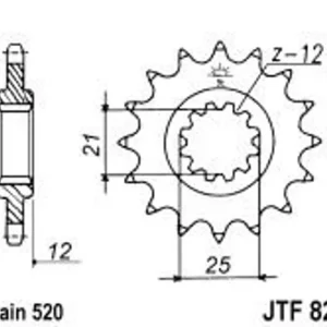 Horká Nabídka Řetězové kolečko JT JTF 823-15 15 zubů, 520