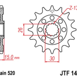 Hit Sezóny Řetězové kolečko JT JTF 1404-17 17 zubů, 520
