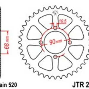 Koupit Online Řetězová rozeta JT JTR 243-42 42 zubů, 520