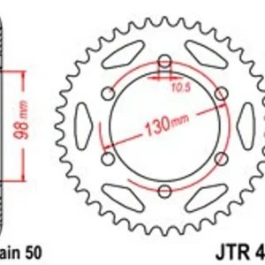 Řetězová rozeta JT JTR 482-47 47 zubů, 530 Cenový Hit