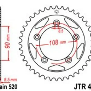 Řetězová rozeta JT JTR 491-40 40 zubů, 520 Cenově Výhodný