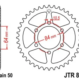 Značkový Řetězová rozeta JT JTR 814-50 50 zubů, 530