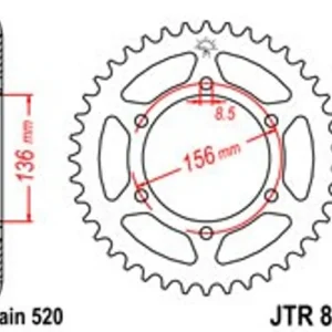 Autentický Řetězová rozeta JT JTR 817-46 46 zubů, 520