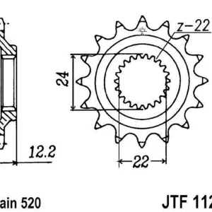 Cenová Bomba Řetězové kolečko JT JTF 1125-16 16 zubů, 520