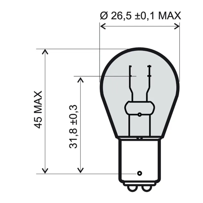 Expresní Doručení Přední světlo RMS 246510461 12V 21W S25 BAU15S
