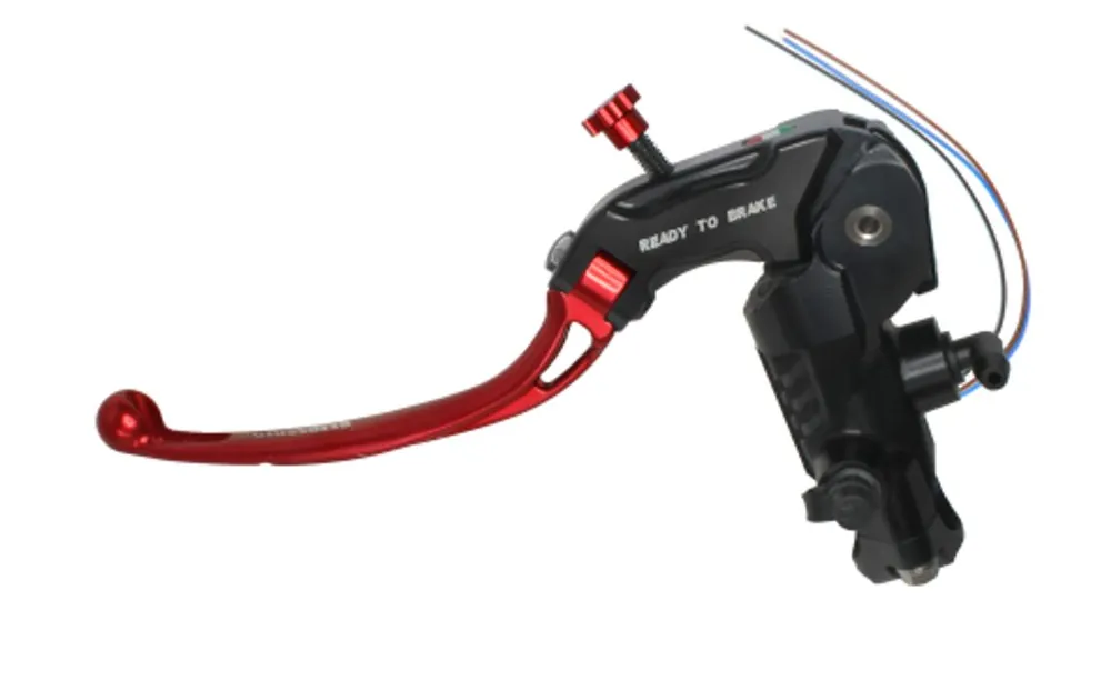 Akce Spojkový hlavní válec (READY TO BRAKE) ACCOSSATO CY099 16x18 s červenou výklopnou páčkou (matice+páčka)