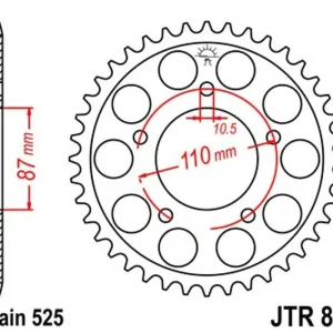 Výprodej Řetězová rozeta JT JTR 807-47 47 zubů, 525