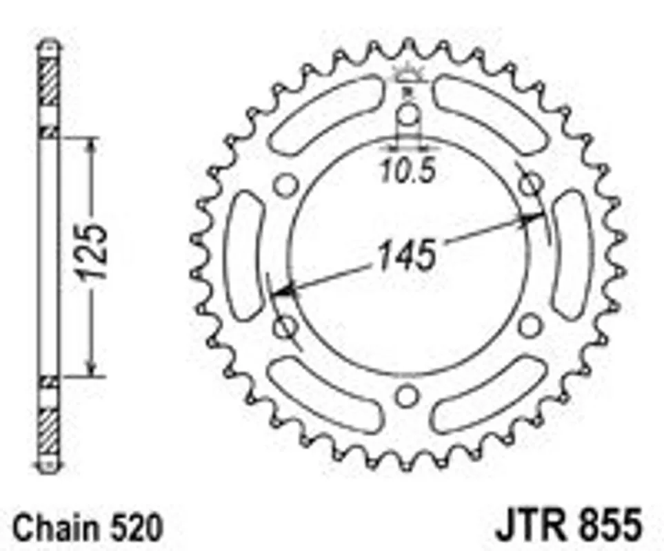 Omezená Nabídka Řetězová rozeta JT JTR 855-47 47 zubů, 520