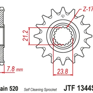 Aktuální Řetězové kolečko JT JTF 1344-13SC 13 zubů, 520