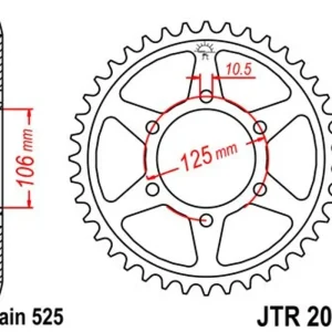 Bezpečná Platba Řetězová rozeta JT JTR 2014-46 46 zubů, 525