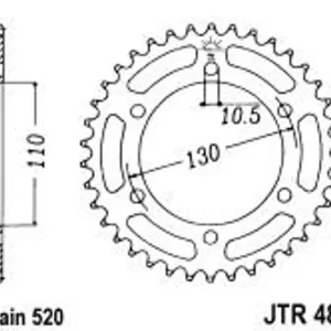 Vysoce Kvalitní Řetězová rozeta JT JTR 486-46 46 zubů, 520