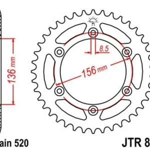 Akční Cena Řetězová rozeta JT JTR 822-53 53 zubů, 520