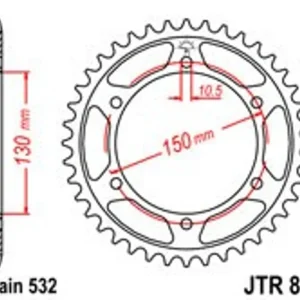 Bezpečná Platba Řetězová rozeta JT JTR 866-39 39 zubů, 532