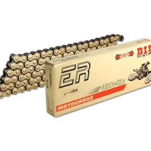 Autentický Zesílený netěsněný řetěz D.I.D Chain 420NZ3 SDH 110 článků Zlatá/Černá