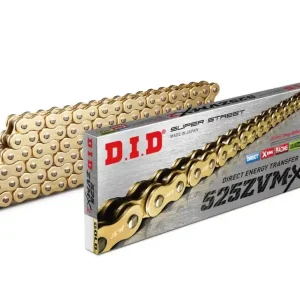 ZVM-X série X-Kroužkový řetěz D.I.D Chain 525ZVM-X2 112 článků Zlatá/Zlatá Sleva