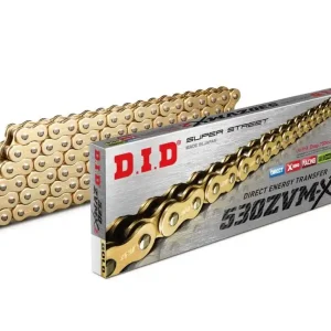 ZVM-X série X-Kroužkový řetěz D.I.D Chain 530ZVM-X2 118 článků Zlatá/Zlatá Tovární Cena