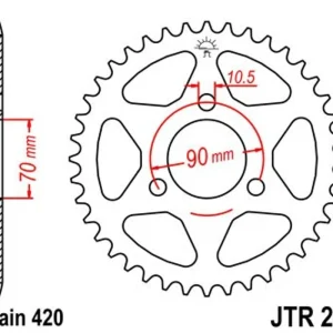 Expresní Doručení Řetězová rozeta JT JTR 239-38 38 zubů, 420