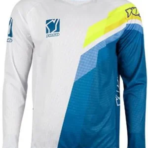 Dětský motokrosový dres YOKO VIILEE bílý / modrý / žlutý XL Vysoce Kvalitní