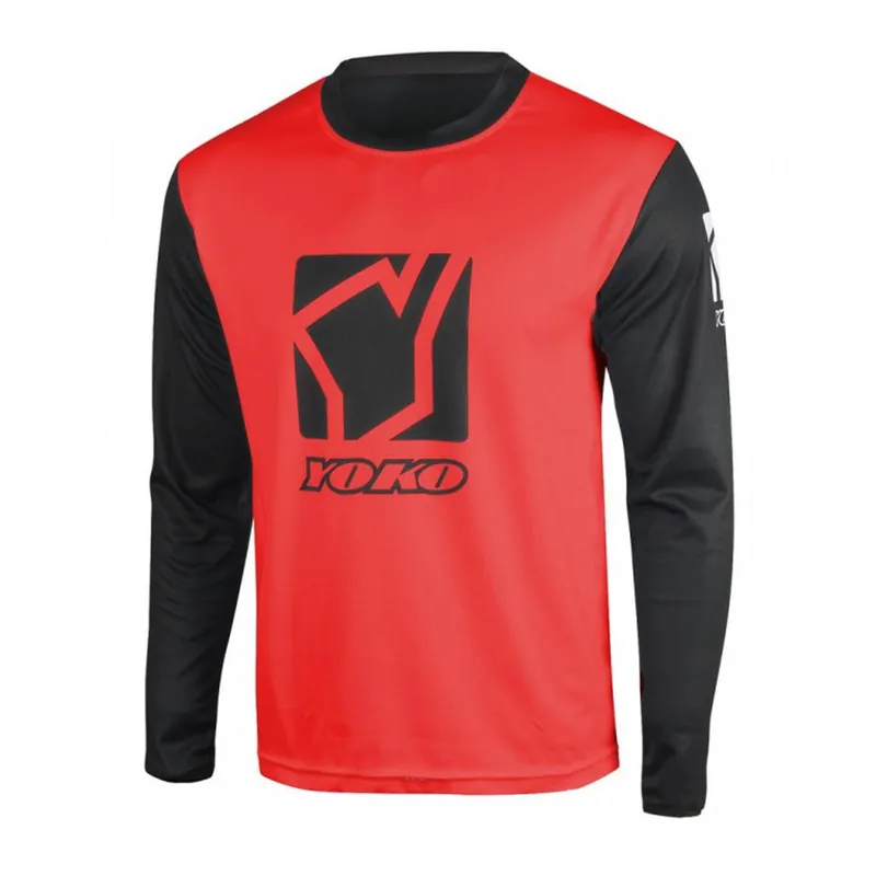 Motokrosový dres YOKO SCRAMBLE černý / červený M Rychlé Dodání